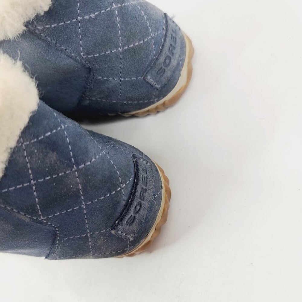 Sorel Women's Navy White Out N About Moc NL2891-005 Suede Winter Slipper Size 6 - Picture 4 of 7